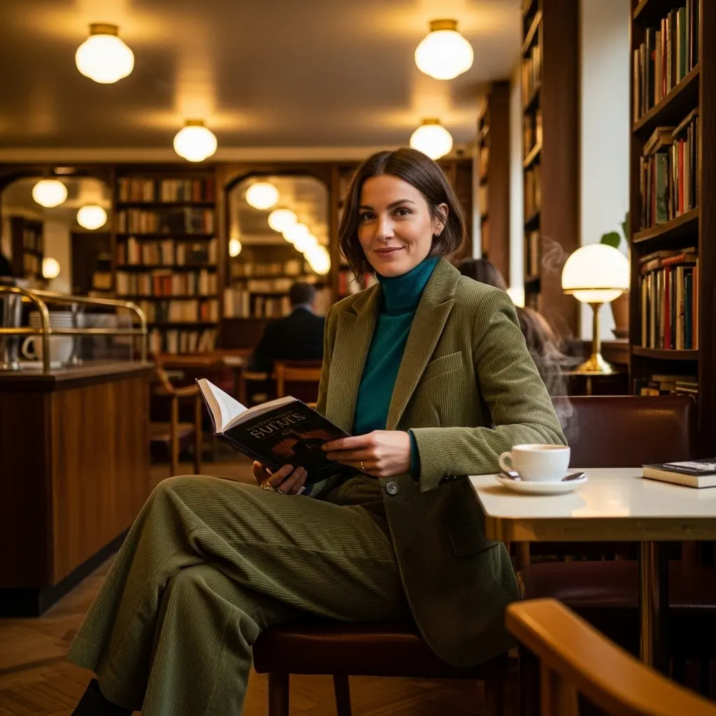 Der Cord-Anzug in Olivgrün