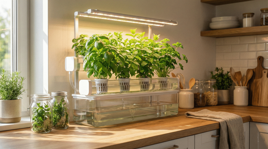 Hydroponik für Zuhause Frische Kräuter